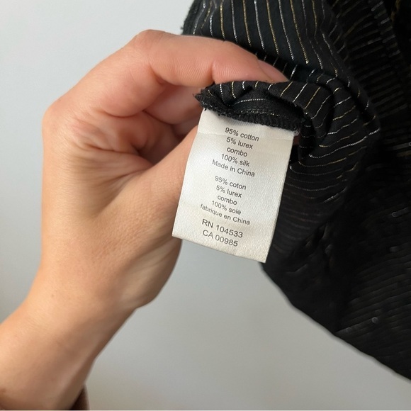 Nanette Lepore Vintage 2000s Isis Pinstripe Embroidered Chain Blouse Top Size 4 - Picture 11 of 16